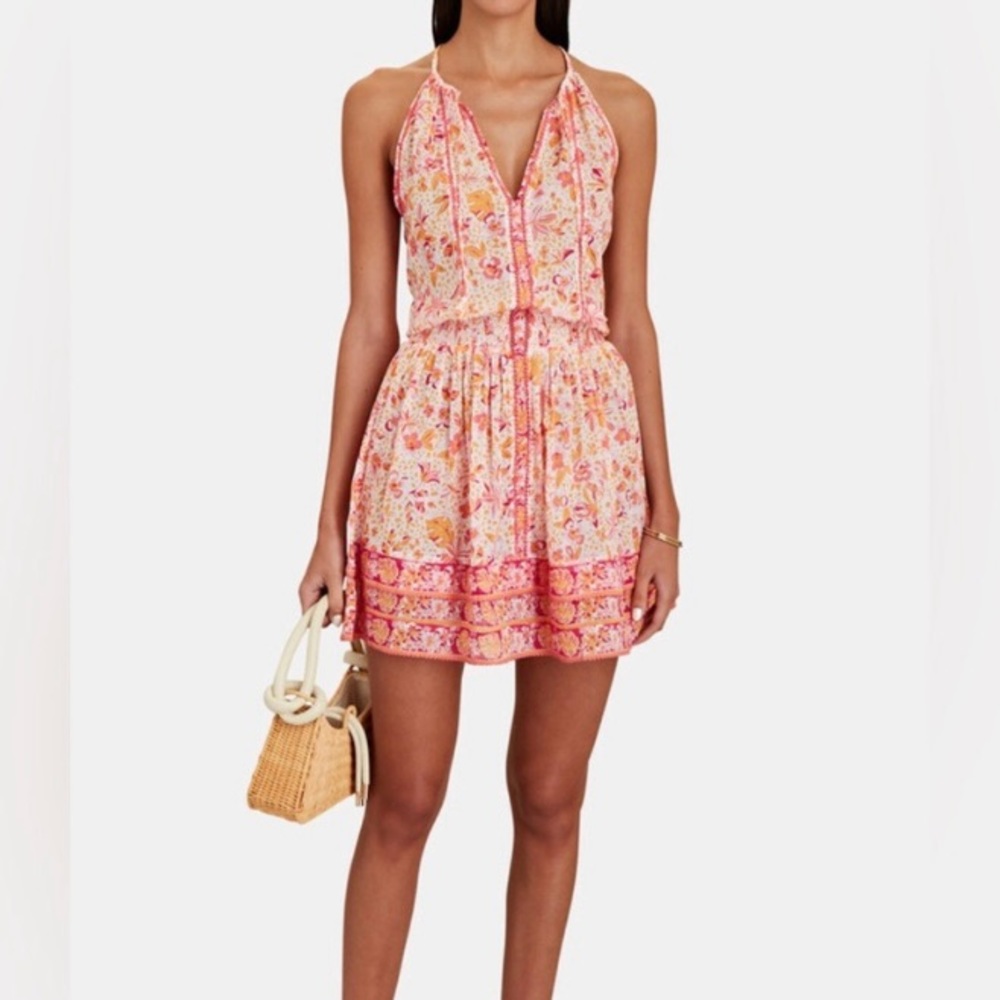 Pink orange summer print st barth poupette dress